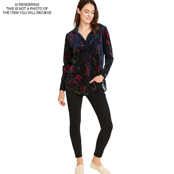 Belle Kim Gravel Top Velvet Boho Fairy Grunge Goth Whimsigoth Button Floral XXS - Picture 8 of 8